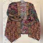 Soft Surroundings  Open Front Kimono Floral Sequin Beaded Jacket Topper PXS EUC Photo 3