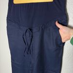 Gap NWOT Maternity Full Belly Panel Twill Navy Khakis Size M Straight Leg Cotton Photo 2