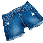 American Eagle Super Stretch Jean Shorts Distressed Details Raw Hem Size 4 Photo 1
