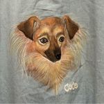 Hand Painted Dog Denim Long Sleeve Shirt Wearable Art Coco Chihuahua Jengers L Blue Size XL Photo 3
