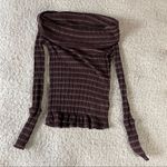 Free People brown snow bunny off the shoulder top M Photo 1