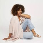 Gentle Fawn  Womens Fringed‎ Poncho Size M/L Pink Open Cape Shawl Wrap Comfy NEW Photo 9