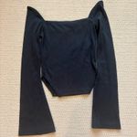 Long Flared Sleeve Top Black Size 2 Photo 2