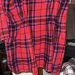 Victoria's Secret π Women's L Red Plaid Flannel Tie Waist Nightgown Shirt Top Photo 6