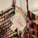 Parker silk ruched chest abstract dress size xs Photo 5