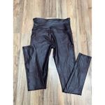 Spanx Faux Leather Leggings M Black Coated High Waist 87% Nylon 13% Spandex Photo 2