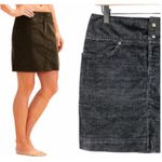 Athleta Vintage Ridge Black Corduroy Mini Skirt Size 4 Tall A-Line Pockets Photo 0