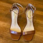 Lulu's Lynnie High Heels 6 Cognac Brown Square Toe Ankle Strap Stilettos Sandles Photo 11
