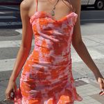 Princess Polly  Yara Floral Halter Mini Dress Orange Pink Photo 0