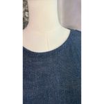 PureJill Top Med Blue Denim Fade Linen Blend Oversized Boho Whimsical Goth Chic Photo 1