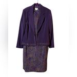 Koret Paisley Dress with embroidered Blazer set size 18 Purple Photo 2