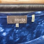 Crosby Blue Tie Dye Top Women's L Boho Hippie Festival Casual Cap Sleeve Hi Photo 2