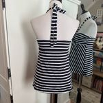 Loft Medium Navy Blue Striped Top Photo 2
