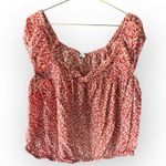 Old Navy Red Floral Off the Shoulder Women's Top Photo 0