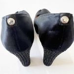 Michael Kors Michael Black Satin Peep Toe Platform Heels Size 8 Pleasers Studded Photo 8