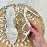 Schutz Jhessy White Leather Lace-Up Heels Size 6.5B Photo 1