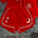 Selfie Leslie  burnt orange shirt and shorts size m Photo 5