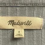 Madewell  Women's Ribbed Wrap Cropped Top Dusty Blue Size Small Photo 2