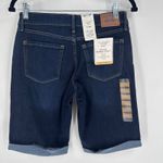 Levi's NWT Women's Size 2 W26 Dark Wash Mid Rise Bermuda Denim Shorts Cuffed Photo 1