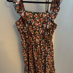 SheIn Red Floral Ruffle Dress Photo 1