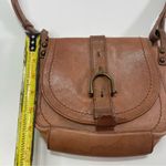 Lucky Brand Saddle Bag Leather Small Crossbody Shoulder Purse Tan Boho Western Photo 1