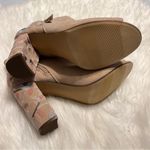 SO  Embroidered Ankle Boots Booties Open Toe Chunky Heel Faux Suede Size 9.5 Photo 7