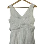 Nine West  White Eyelet Surplice Fit & Flare Dress Women's Size 12 Photo 1