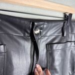 Maeve Anthropologie The Colette Cropped Wide Leg Faux Leather Pant In Black 32P Photo 3