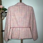 CAbi Tweed Four Pocket Waist Tie Pink Multicolor Blazer Size 6 Photo 5