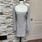 ZARA  Mini Shift Dress Brown Plaid Long Sleeve Square Neck Business Casual Sz M Photo 4