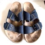 Birkenstock Arizona Navy Blue Leather Buckle Strap Slide Slip On Sandals Size 40 Photo 2