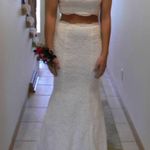 Escape White Two Piece Prom Dress Size 4 Photo 3