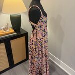 Moon River NWT Pink & Yellow Floral Boho Chic Maxi Dress Size Large Photo 4