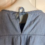 Madewell ‎ Denim Puff-Sleeve Swing Womens Shirt Tie Back Size Medium Blue Photo 3
