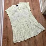 SALONI | Ashley B Cut Out Floral Eyelit Cup Sleeve Mini Dress Swim Cover, Size M White Size M Photo 0