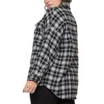 Tweed Plaid Button Down Shirt 2X Black Photo 1