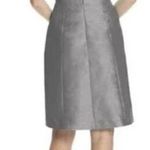 Alfred Sung NWT Dupioni Shoulder Bow Knee Length Dress in Dove Gray Silver Photo 1
