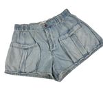 Free People We the Free Shot Caller Blue Denim High Rise Baggy Shorts Medium Photo 5