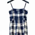 J.Crew Blue White Windowpane Plaid Jumpsuit Photo 4