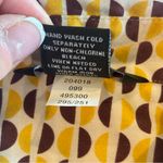 MODA INTERNATIONAL Silk Blend Yellow‎ Geometric Button Down Blouse Size Small Yellow Photo 6