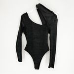 ZARA  Shimmery Velvet Long Sleeve Bodysuit M Black Photo 1