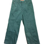Judy Blue  Women's Size 11/30 Garment Dyed Green High Rise Wide Leg Cropped Photo 0