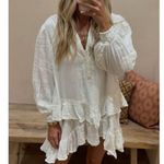 Free People  Sachi Long Sleeve Ruffle Minidress in Ivory Size Small Photo 15