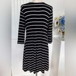 Arizona Jeans Arizona Jean CO. Dress 3/4 Sleeve Black White Striped Dress Photo 2