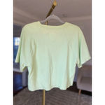 Aerie  Lime Green Ribbed Cropped Tee Short Sleeve Soft Lounge Minimalist Cozy Y2K Photo 2