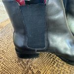 Ralph Lauren Kathrine Chelsey boot size 6 1/2 Black Leather / red in side Photo 15