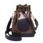 Fendi - Authentic  Brown Glazed Fabric Bucket Bag Photo 0