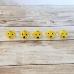 5 x Handmade Glass Yellow Dog Beads Photo 0