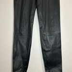 Vince Slim Fit Black 100% Leather Moto Legging Ankle Zip Trousers size small Photo 5