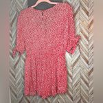 Kori  American Ladies Sleeve Tied Red‎ White Floral Romper Women’s Medium Photo 3